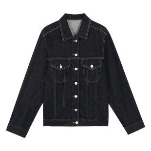 pusumede 黄昏拿铁 全棉牛仔外套女休闲翻领长袖夹克宽松百搭上衣