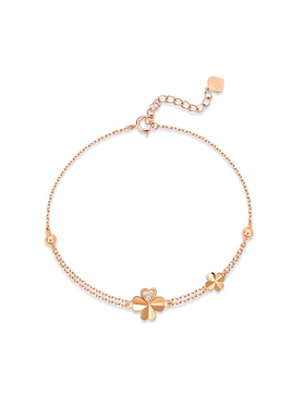 纯银幸运四叶草手链女生轻奢精致