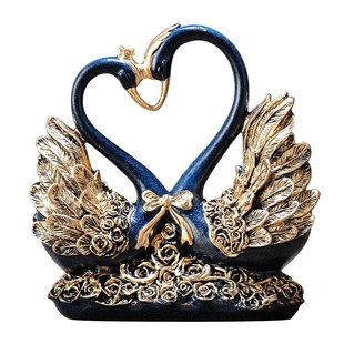 天鹅摆件家居装饰品陶瓷电视柜酒柜客厅玄关乔迁结婚礼物创意花瓶