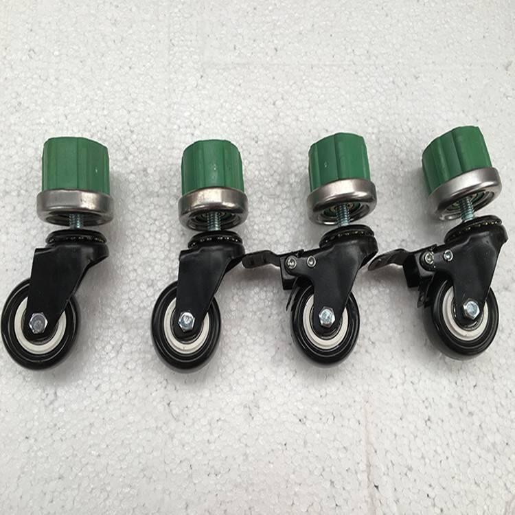 不锈钢置物架38管专用万向轮带轴承两个带手刹超强承重万向轮子