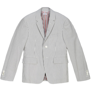 [12期免息]THOM BROWNE 男士质感细条纹西服上衣外套