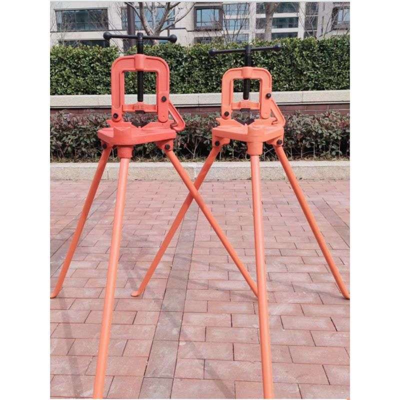 重型带架管子压力钳龙门管虎钳三脚架钳32钳夹#台钳安装暖气台#