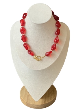 红琉璃巴洛克造型项链新年红