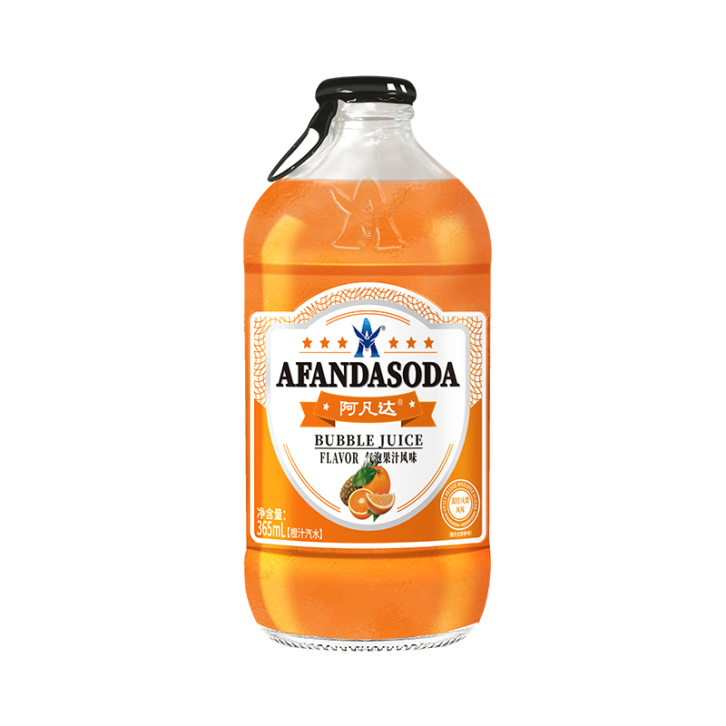 阿凡达甜橙凤梨果汁气泡水365ml瓶装 清新解腻橙子味气泡果味饮料