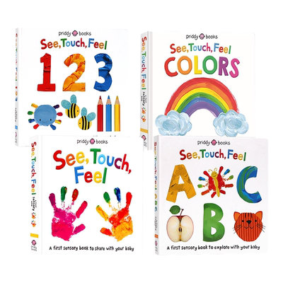 触摸4册数字颜色英文原版绘本