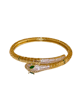 金色微镶锆石蛇形手镯