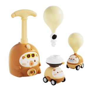 儿童网红爆款气球玩具女孩子空气动力气球车按压打气筒会飞天玩具