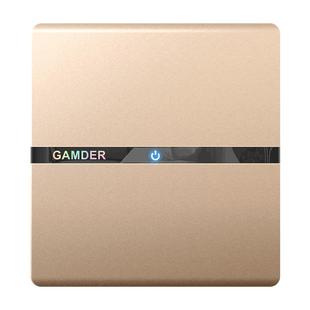 家的开关插座V8香槟金墙壁大板LED单联按钮开关一开单控无框面板