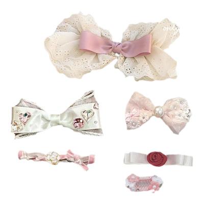 手工迷你碎发宠物bb夹蝴蝶结发夹小香风猫咪约克夏马尔济斯比熊