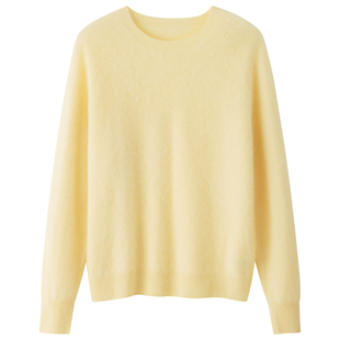 AMOR禾末“绒绒细语” 山羊绒羊毛拉毛新款圆领拉绒毛衣针织衫