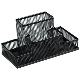 多功能金属笔筒装笔放笔铁笔筒收纳盒学生桌面文具收纳摆件笔座笔架创意办公用品笔桶笔插大容量收纳多格笔筒