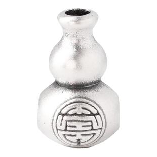 S999足银三通塔头葫芦隔珠DIY复古佛塔编织手绳项链DIY文玩配件