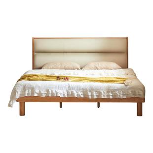 林氏儿童床原木风实木生态皮软包齐边床小户型单人床木业2025新款