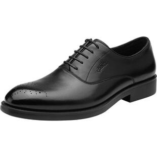 【清仓】金利来男鞋春季系带商务正装男士皮鞋英伦风真皮牛津鞋男