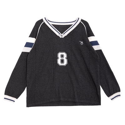 ins复古v领街头辣妹针织春秋毛衣