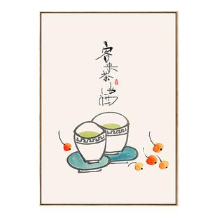 新中式餐厅装饰画三联饭厅挂画农家乐墙画厨房壁画创意个性中国风