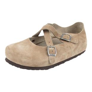 岛外DAOWAI勃肯鞋秋冬半包头交叉扣带软木鞋反绒牛皮真皮博肯鞋