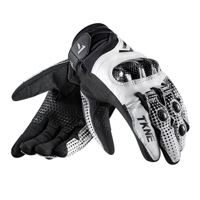 TKNE摩托车手套碳纤维真皮四季