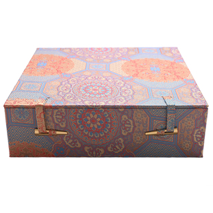 壶承盘子锦缎包装盒挂盘礼品砚台相框礼物盒方形扁盒定制锦盒直销