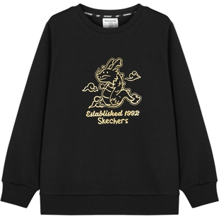 SKECHERS斯凯奇大童运动休闲套头衫卫衣L124B069-0018