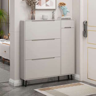 超薄鞋柜家用门口大容量简约烤漆翻斗经济型2024新款入户收纳鞋柜