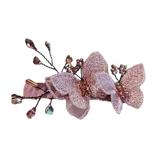 2025新款紫色蝴蝶发夹一字夹女款后脑勺弹簧夹顶夹半扎发发卡头饰