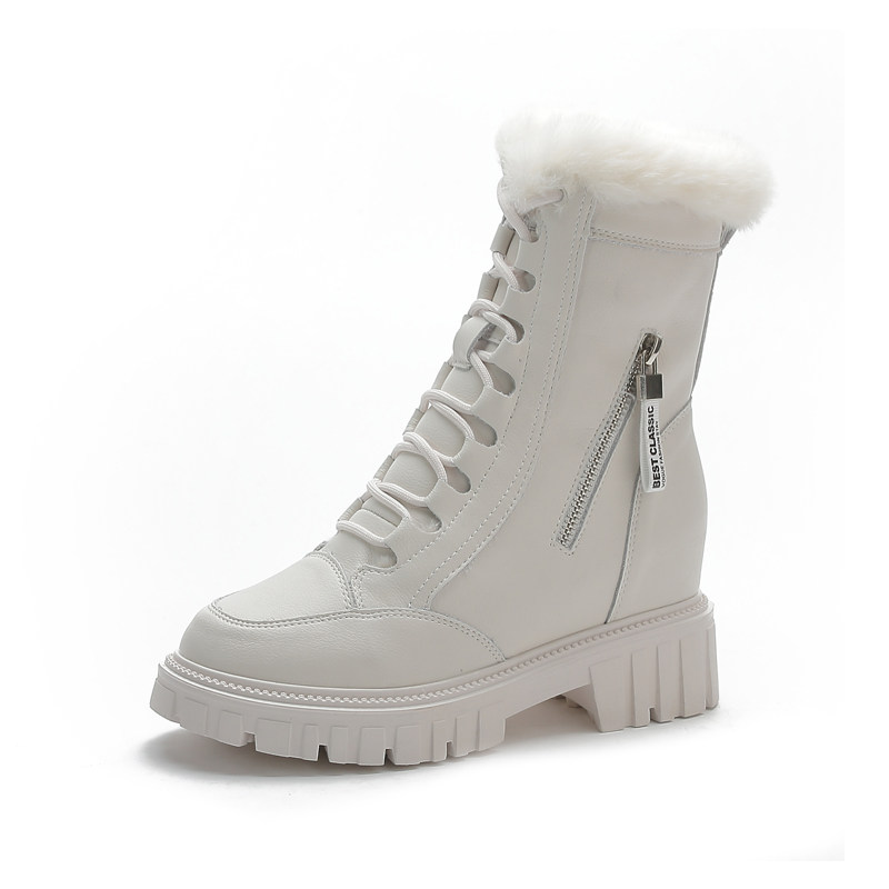 真皮内增高短靴冬女鞋松糕雪地靴