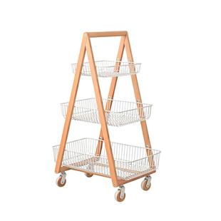 实木家用小推车客厅可移动储物零食架收纳置物架多层收纳架整理架