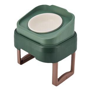 高脚狗碗小型犬慢食碗猫咪保护颈椎陶瓷斜口进食大口径宠物狗粮盆