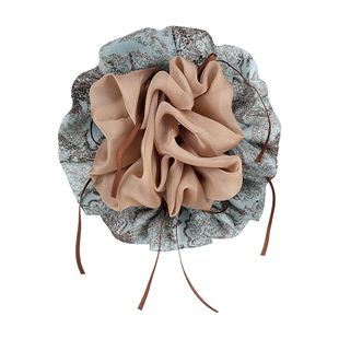 韩系碎花双层蝴蝶结飘带大肠发圈超大高级感头绳丸子头发饰发绳女