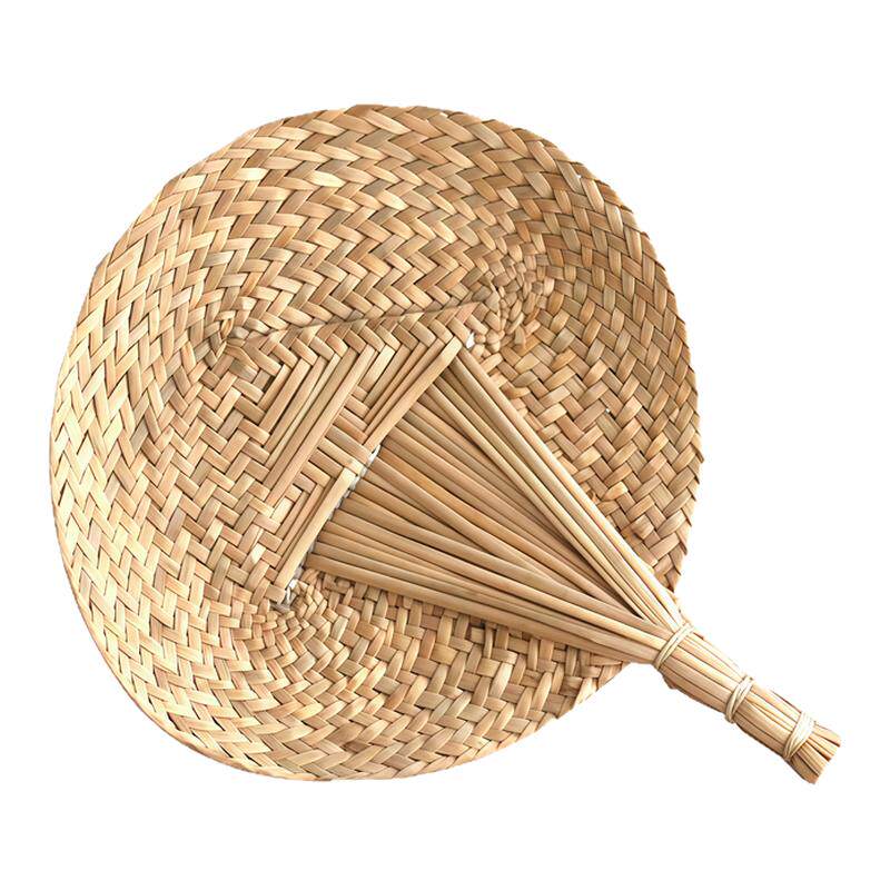 夏季纯手工编织蒲草粽叶扇手摇扇