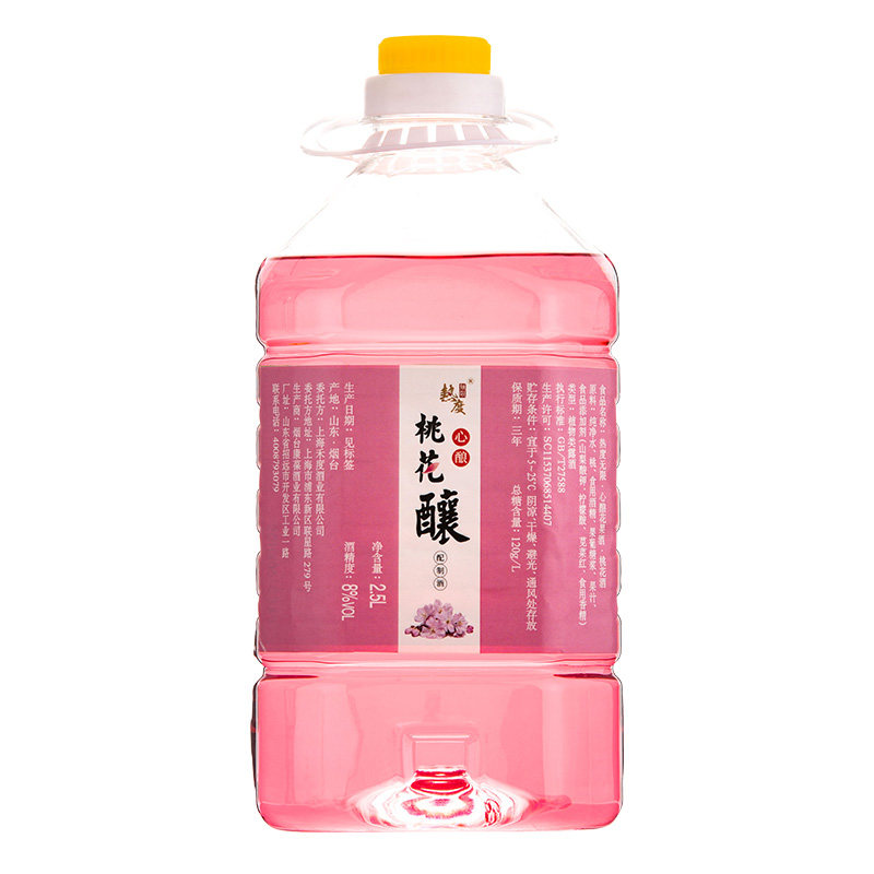 源头工厂桃花酒桃花酿桃花醉花酒果酒桶装商用低度花果酒批发供货