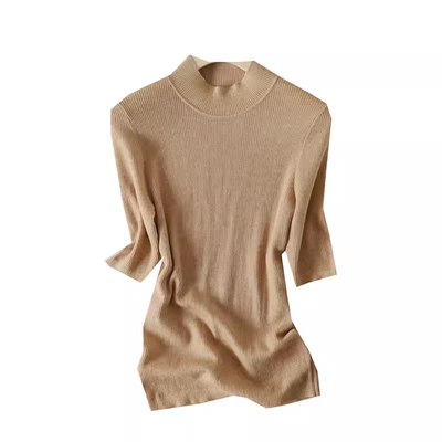 五分袖超细舒适透气春夏针织衫