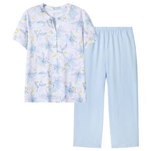 舒雅女士纯棉印花宽松家居服套装