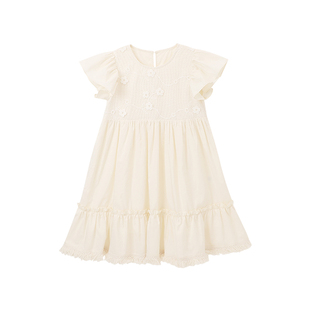 布丁哈鲁童装夏装女童百搭长裙子2026夏季新款儿童洋气甜美连衣裙