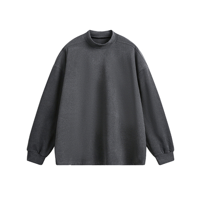 半高领德绒长袖T恤男女秋季美式