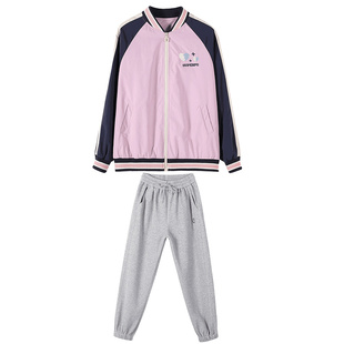 夹棉套装初中生少女秋冬加厚大童女生加绒裤子高中生休闲两件套装