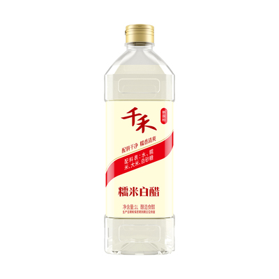 千禾糯米白醋1L装酿造添加米醋5度凉拌蘸旗舰店
