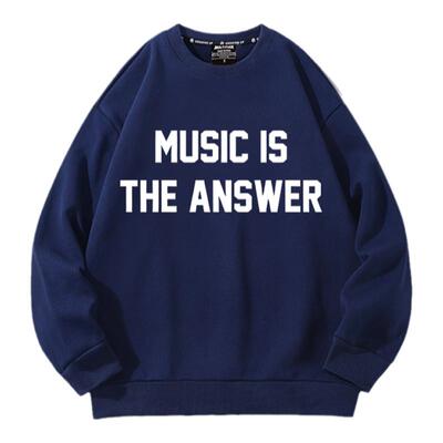 music is the answer男女音乐设计感连帽外套秋冬oversize卫衣潮