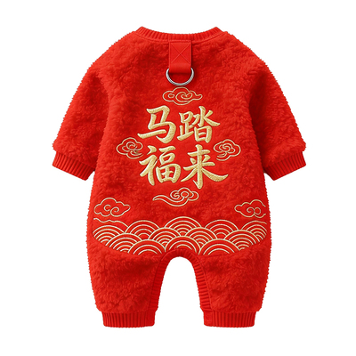 2026新年猫咪衣服冬装圣诞舞狮德文猫喜庆金渐层宠物狗狗过年衣服