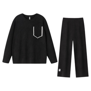 BE半边绒睡衣男款冬季黑色长袖珊瑚绒加绒加厚冬天家居服秋冬毛绒