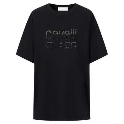 CavalliClass微阔字母刺绣T恤