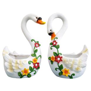 仿真大鹅花缸户外庭院门口花园创意白天鹅花盆农村小院装饰摆件