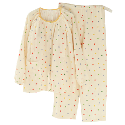 富朵纯棉纱布带胸垫哺乳月子服