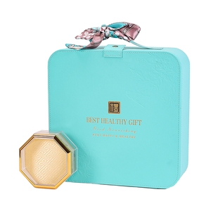 高档丝巾手提皮盒四宝包装盒燕窝西洋参石斛四拼滋补养生礼盒空盒