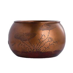 好茗天纯紫铜带盖建水 壶承 水盂干泡台 一物多用壶垫 铜日式水洗