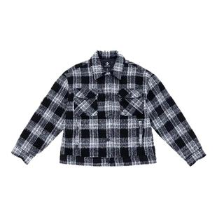 CONVERSE匡威新款女子时尚格纹多口袋棉服翻领夹克外套WCJ113-023