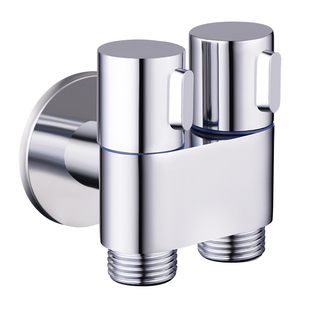 迷你全铜双控一进二出三角阀三通一分二双用马桶喷枪洗衣机水龙头