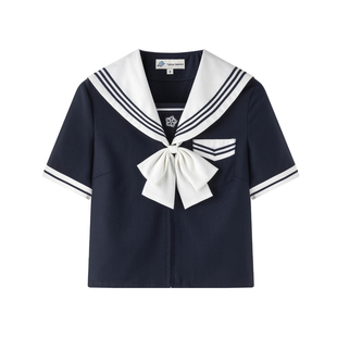东京岁时记jk原创正版绀色短袖水手服衬衫海军领百搭减龄上衣女夏