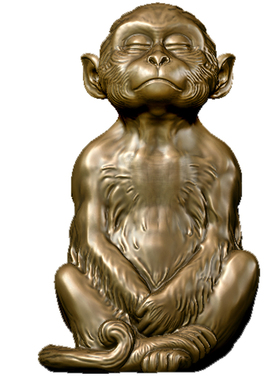 复古黄铜生肖金猴摆件镇纸装饰品